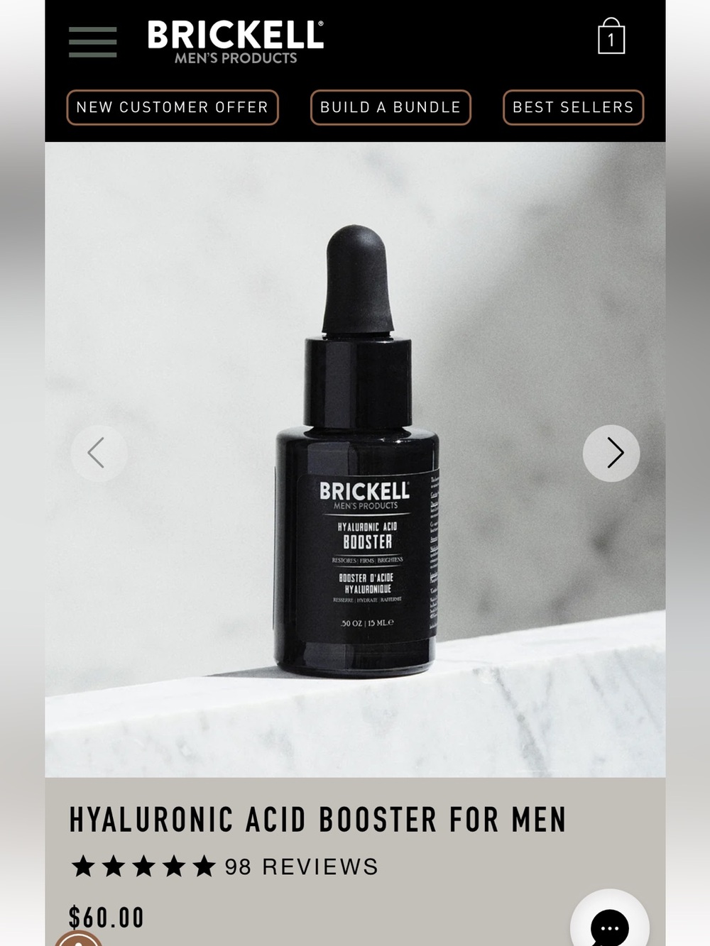Brickell Hyaluronic Acid Booster NWT